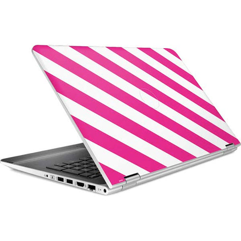 Pink and White Geometric Stripes HP Pavilion Skin
